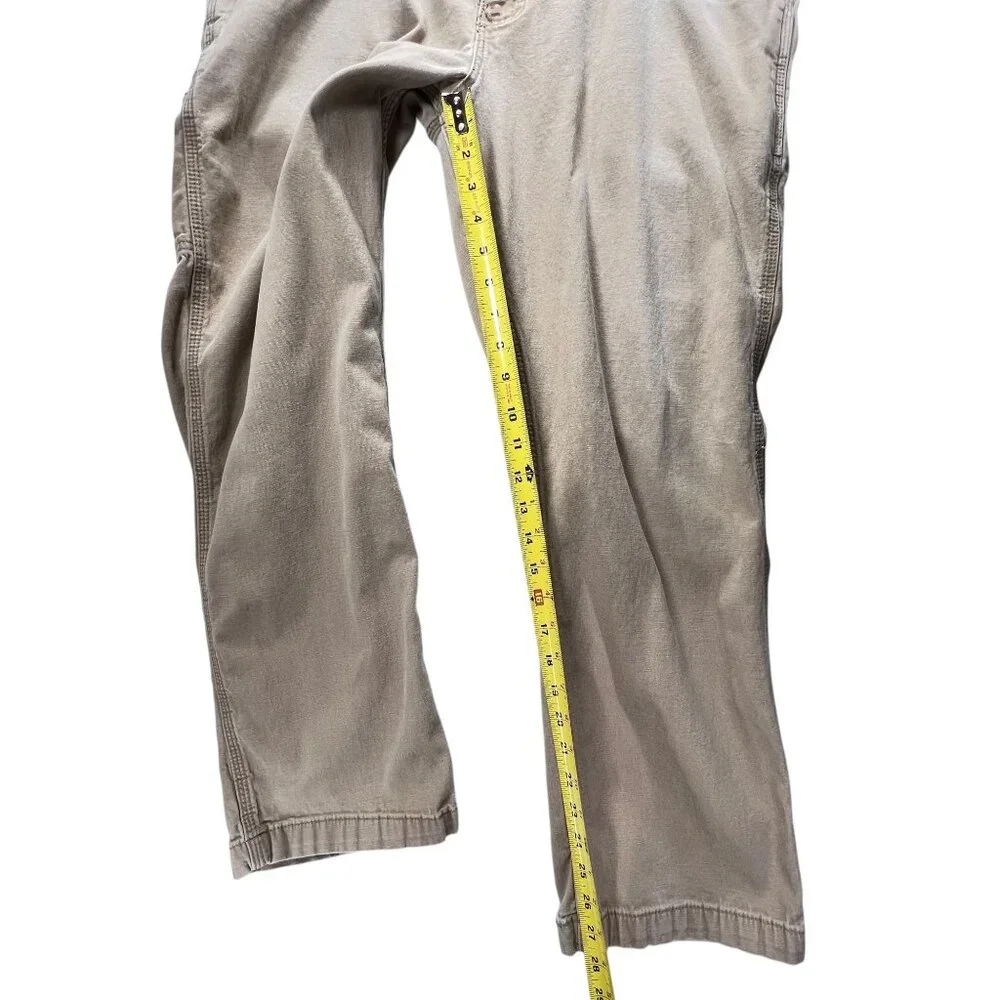 Carhartt Beige Relaxed Fit Canvas Pants Carpenter Cargo Pockets 40x30 RN 14806 - Picture 14 of 16